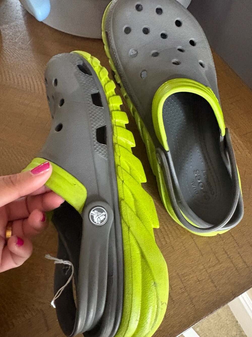 Crocs Duet Max II Clog Size M9/W11 Grey Lime Green
